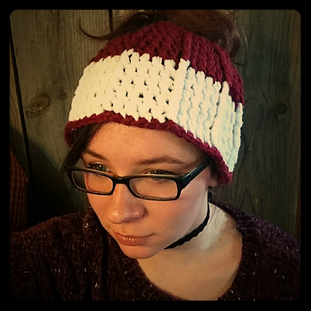 Handmade by me messy bun hat